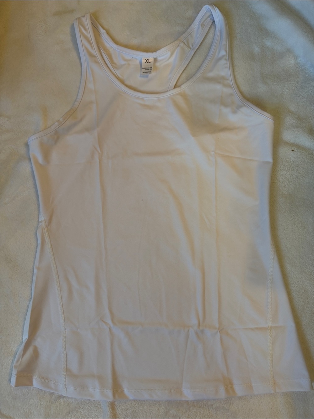 Women’s White Racerback Performance Tank Top